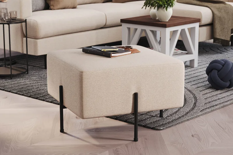 Menard Compact Sittpuff 60 cm Kvadratisk - Beige - Möbler - Stolar & fåtöljer - Pall & puff - Sittpuff