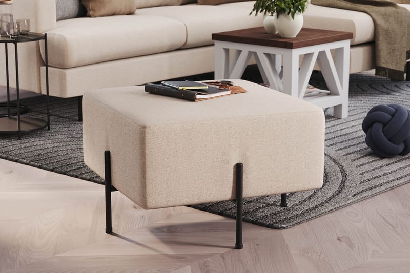 Menard Compact Sittpuff 60 cm Kvadratisk - Beige - Möbler - Stolar & fåtöljer - Pall & puff - Sittpuff