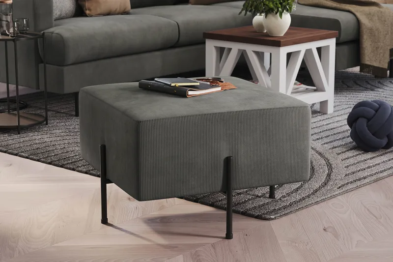 Menard Compact Sittpuff 60 cm Kvadratisk - Grå - Möbler - Stolar & fåtöljer - Pall & puff - Sittpuff