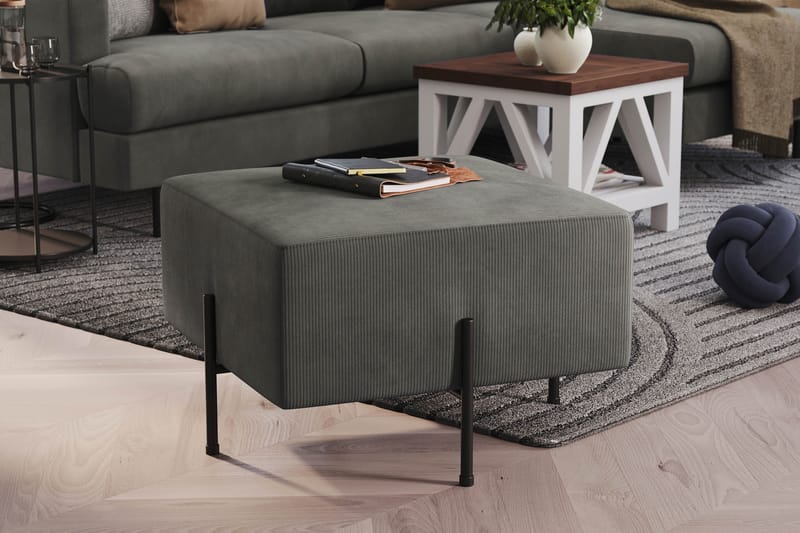 Menard Compact Sittpuff 60 cm Kvadratisk - Grå - Möbler - Stolar & fåtöljer - Pall & puff - Sittpuff