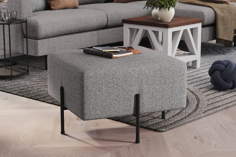 Menard Compact Sittpuff 60 cm Kvadratisk - Grå - Möbler - Stolar & fåtöljer - Pall & puff - Sittpuff