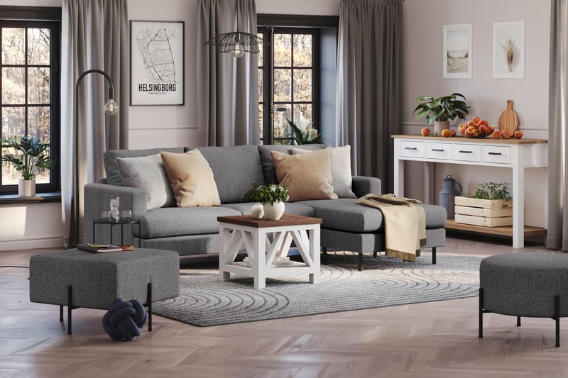Menard Compact Sittpuff 60 cm Kvadratisk - Mörkgrå - Möbler - Stolar & fåtöljer - Pall & puff - Sittpuff