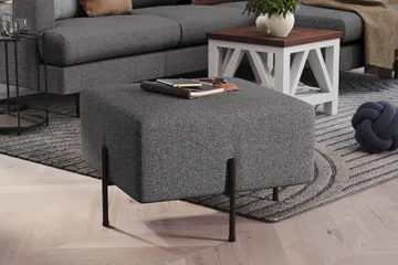 Menard Compact Sittpuff 60 cm Kvadratisk - Mörkgrå - Möbler - Stolar & fåtöljer - Pall & puff - Sittpuff