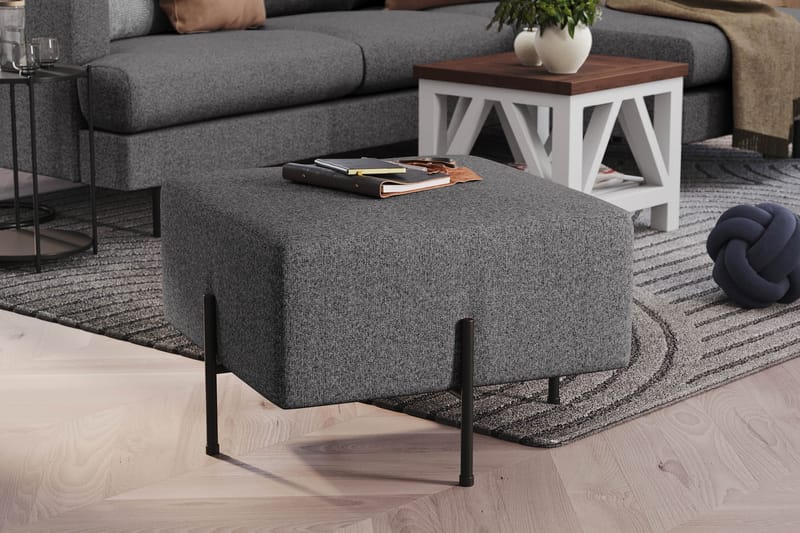 Menard Compact Sittpuff 60 cm Kvadratisk - Mörkgrå - Möbler - Stolar & fåtöljer - Pall & puff - Sittpuff