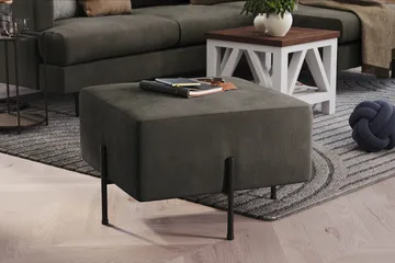 Menard Compact Sittpuff 60 cm Kvadratisk - Mörkgrå - Möbler - Stolar & fåtöljer - Pall & puff - Sittpuff