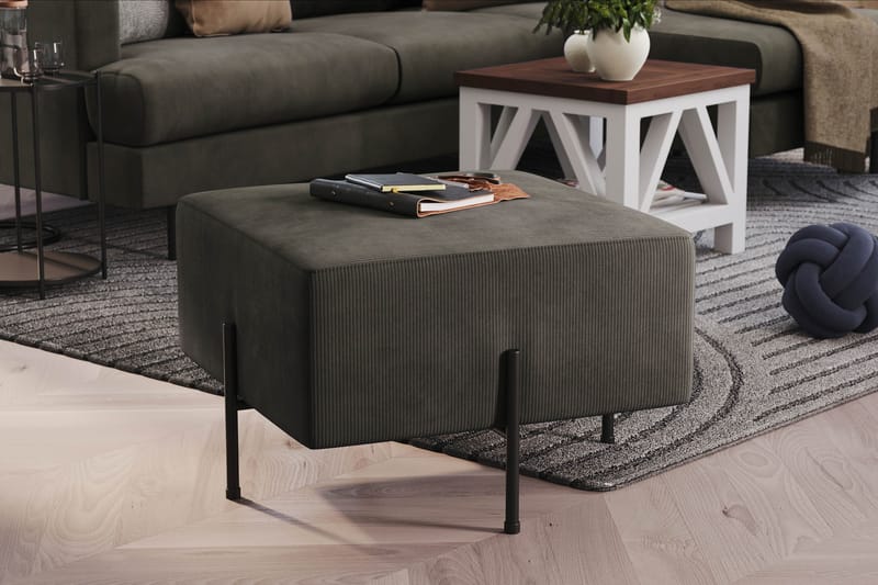 Menard Compact Sittpuff 60 cm Kvadratisk - Mörkgrå - Möbler - Stolar & fåtöljer - Pall & puff - Sittpuff