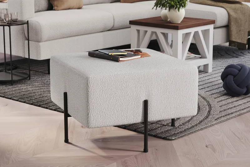 Menard Compact Sittpuff 60 cm Kvadratisk - Vit - Möbler - Stolar & fåtöljer - Pall & puff - Sittpuff