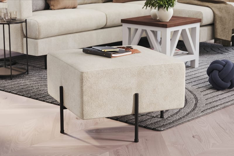 Menard Compact Sittpuff 60 cm Kvadratisk - Vit - Möbler - Stolar & fåtöljer - Pall & puff - Sittpuff