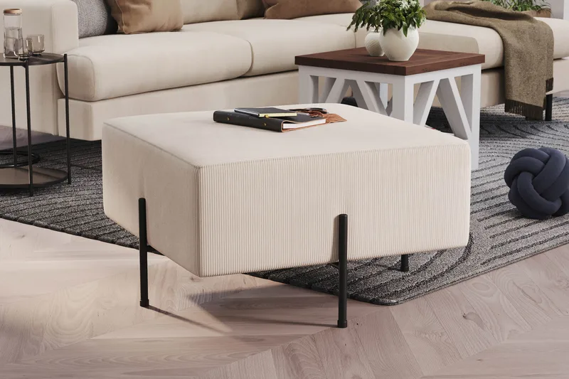 Menard Compact Sittpuff 70 cm Kvadratisk - Beige - Möbler - Stolar & fåtöljer - Pall & puff - Sittpuff