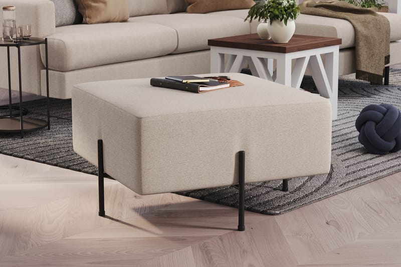 Menard Compact Sittpuff 70 cm Kvadratisk - Beige - Möbler - Stolar & fåtöljer - Pall & puff - Sittpuff