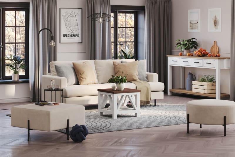 Menard Compact Sittpuff 70 cm Kvadratisk - Beige - Möbler - Stolar & fåtöljer - Pall & puff - Sittpuff