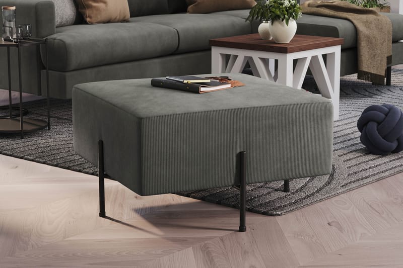 Menard Compact Sittpuff 70 cm Kvadratisk - Grå - Möbler - Stolar & fåtöljer - Pall & puff - Sittpuff