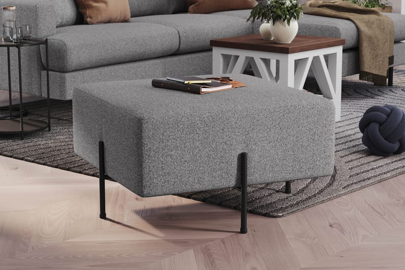 Menard Compact Sittpuff 70 cm Kvadratisk - Grå - Möbler - Stolar & fåtöljer - Pall & puff - Sittpuff