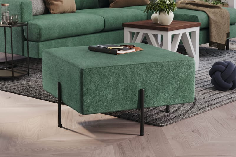 Menard Compact Sittpuff 70 cm Kvadratisk - Grön - Möbler - Stolar & fåtöljer - Pall & puff - Sittpuff