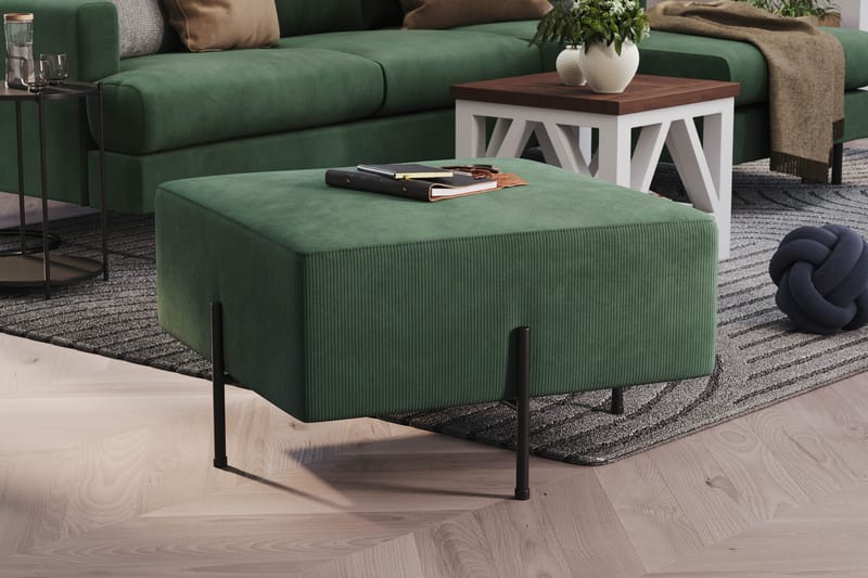 Menard Compact Sittpuff 70 cm Kvadratisk - Grön - Möbler - Stolar & fåtöljer - Pall & puff - Sittpuff