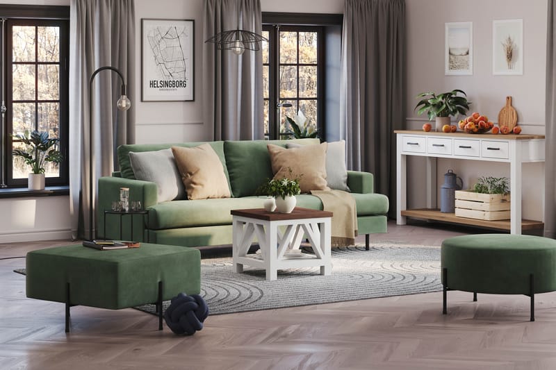 Menard Compact Sittpuff 70 cm Kvadratisk - Grön - Möbler - Stolar & fåtöljer - Pall & puff - Sittpuff