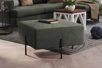 Menard Compact Sittpuff 70 cm Kvadratisk - Mörkgrön - Möbler - Stolar & fåtöljer - Pall & puff - Sittpuff