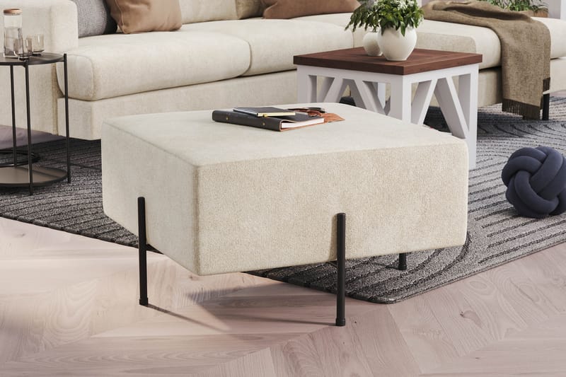 Menard Compact Sittpuff 70 cm Kvadratisk - Vit - Möbler - Stolar & fåtöljer - Pall & puff - Sittpuff