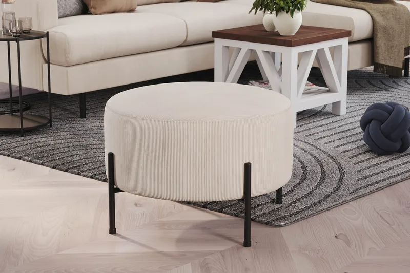 Menard Compact Sittpuff Rund 60 cm - Beige - Möbler - Stolar & fåtöljer - Pall & puff - Sittpuff