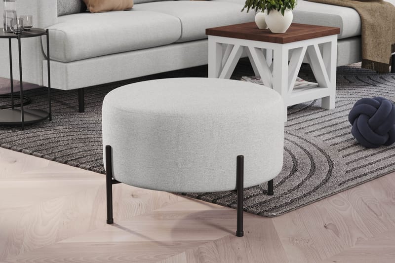 Menard Compact Sittpuff Rund 60 cm - Ljusgrå - Möbler - Stolar & fåtöljer - Pall & puff - Sittpuff