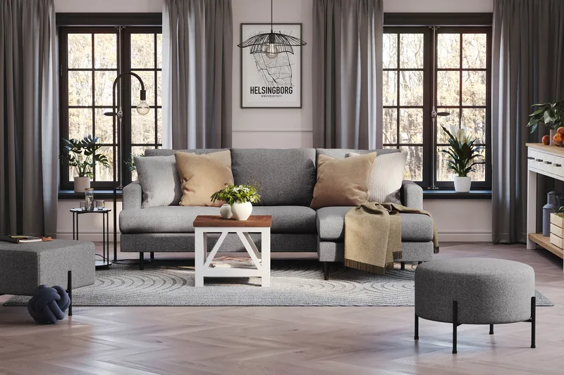 Menard Compact Sittpuff Rund 60 cm - Mörkgrå - Möbler - Stolar & fåtöljer - Pall & puff - Sittpuff