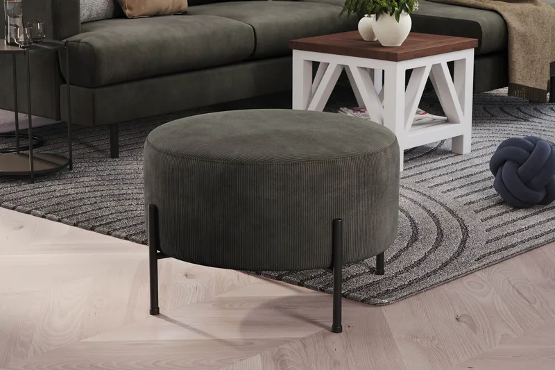 Menard Compact Sittpuff Rund 60 cm - Mörkgrå - Möbler - Stolar & fåtöljer - Pall & puff - Sittpuff