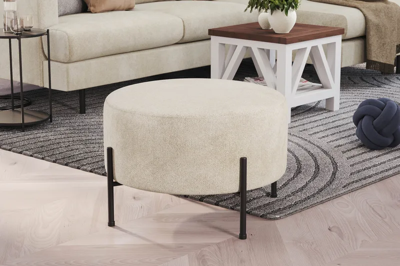 Menard Compact Sittpuff Rund 60 cm - Vit - Möbler - Stolar & fåtöljer - Pall & puff - Sittpuff