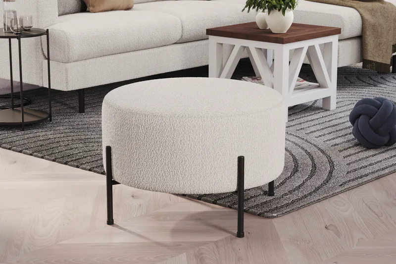 Menard Compact Sittpuff Rund 60 cm - Vit - Möbler - Stolar & fåtöljer - Pall & puff - Sittpuff