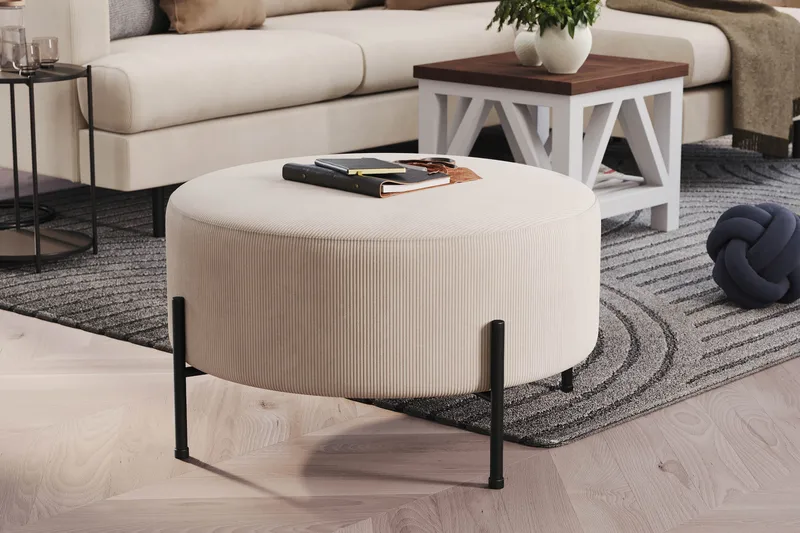 Menard Compact Sittpuff Rund 70 cm - Beige - Möbler - Stolar & fåtöljer - Pall & puff - Sittpuff