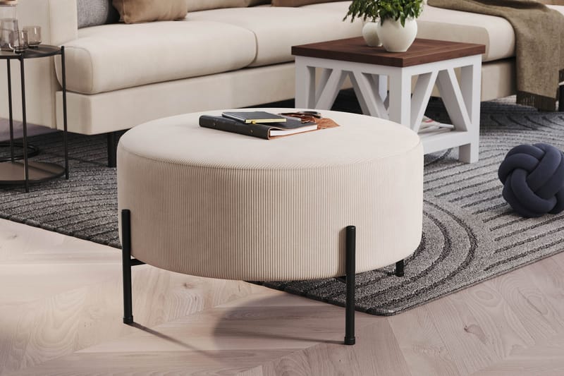Menard Compact Sittpuff Rund 70 cm - Beige - Möbler - Stolar & fåtöljer - Pall & puff - Sittpuff