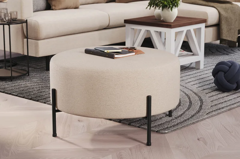 Menard Compact Sittpuff Rund 70 cm - Beige - Möbler - Stolar & fåtöljer - Pall & puff - Sittpuff