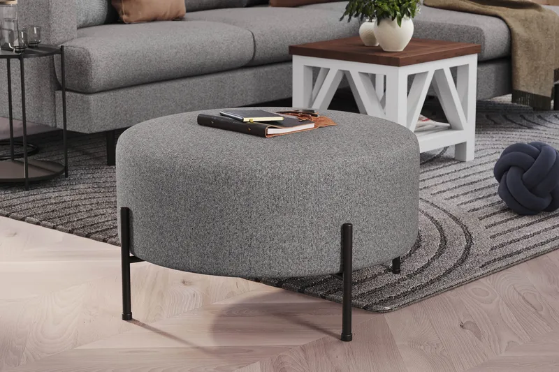 Menard Compact Sittpuff Rund 70 cm - Grå - Möbler - Stolar & fåtöljer - Pall & puff - Sittpuff