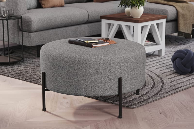 Menard Compact Sittpuff Rund 70 cm - Grå - Möbler - Stolar & fåtöljer - Pall & puff - Sittpuff