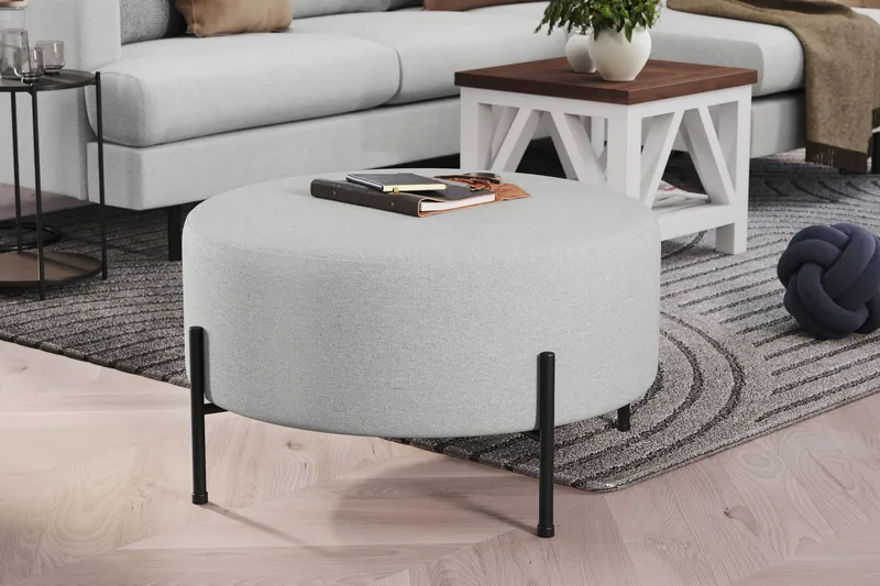 Menard Compact Sittpuff Rund 70 cm - Ljusgrå - Möbler - Stolar & fåtöljer - Pall & puff - Sittpuff