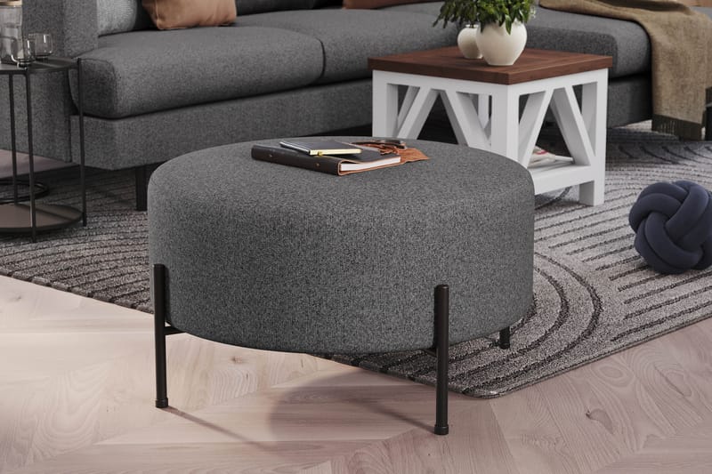 Menard Compact Sittpuff Rund 70 cm - Mörkgrå - Möbler - Stolar & fåtöljer - Pall & puff - Sittpuff