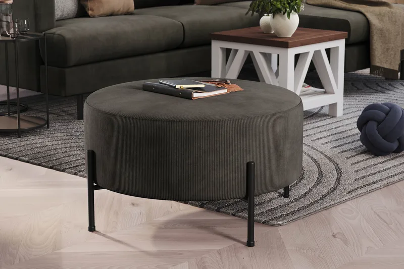 Menard Compact Sittpuff Rund 70 cm - Mörkgrå - Möbler - Stolar & fåtöljer - Pall & puff - Sittpuff