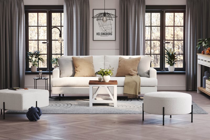 Menard Compact Sittpuff Rund 70 cm - Vit - Möbler - Stolar & fåtöljer - Pall & puff - Sittpuff