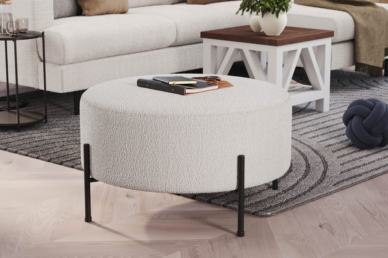 Menard Compact Sittpuff Rund 70 cm - Vit - Möbler - Stolar & fåtöljer - Pall & puff - Sittpuff