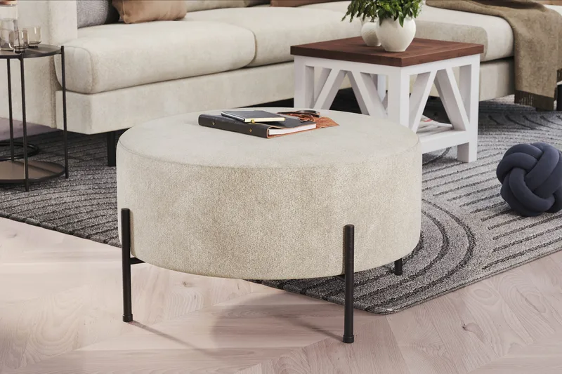 Menard Compact Sittpuff Rund 70 cm - Vit - Möbler - Stolar & fåtöljer - Pall & puff - Sittpuff