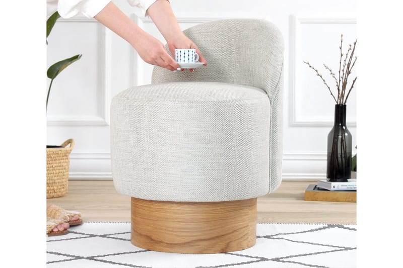 Muktan Sittpuff 47 cm - Ljusgrå - Möbler - Stolar & fåtöljer - Pall & puff - Sittpuff