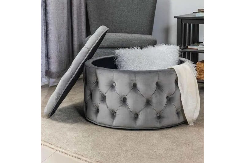 Munder Sittpuff 70 cm - Grå - Möbler - Stolar & fåtöljer - Pall & puff - Sittpuff - Sittpuff med förvaring