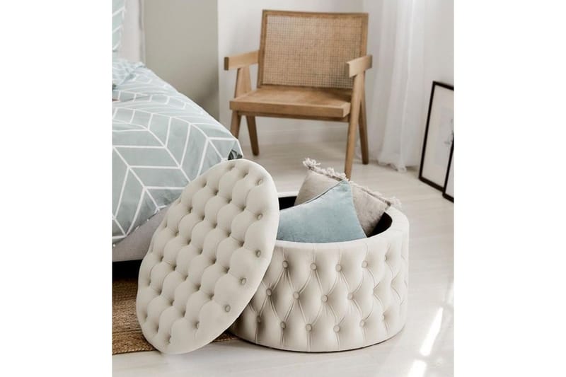 Munder Sittpuff 70 cm, Vit