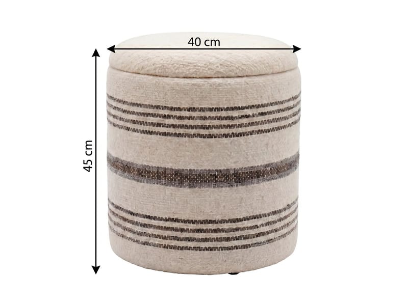 Nirek Rund sittpuff med förvaring i ulltyg - ljusbeige - Möbler - Stolar & fåtöljer - Pall & puff - Sittpuff