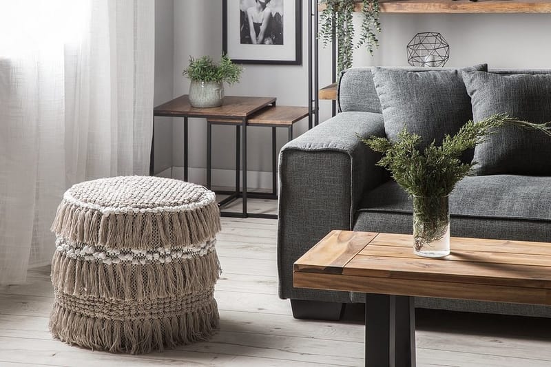 Noida Sittpuff 44 cm - Beige - Möbler - Stolar & fåtöljer - Pall & puff - Sittpuff