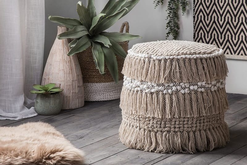 Noida Sittpuff 44 cm - Beige - Möbler - Stolar & fåtöljer - Pall & puff - Sittpuff