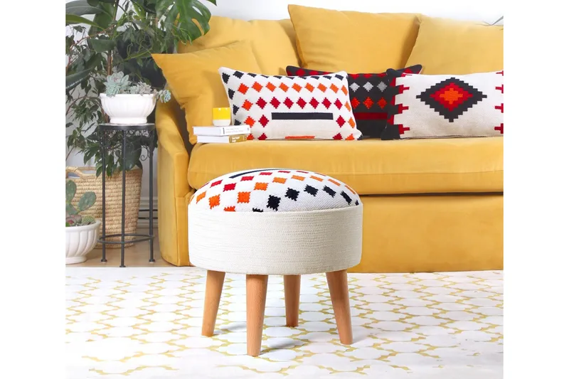 Opelousas Sittpuff 46 cm, Vit