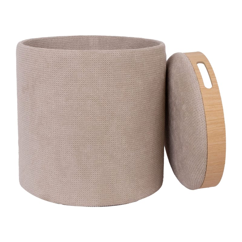 Ottoman/bord Hiro med förvaring och bricka 34,5x37 cm - Beige - Möbler - Stolar & fåtöljer - Pall & puff - Sittpuff