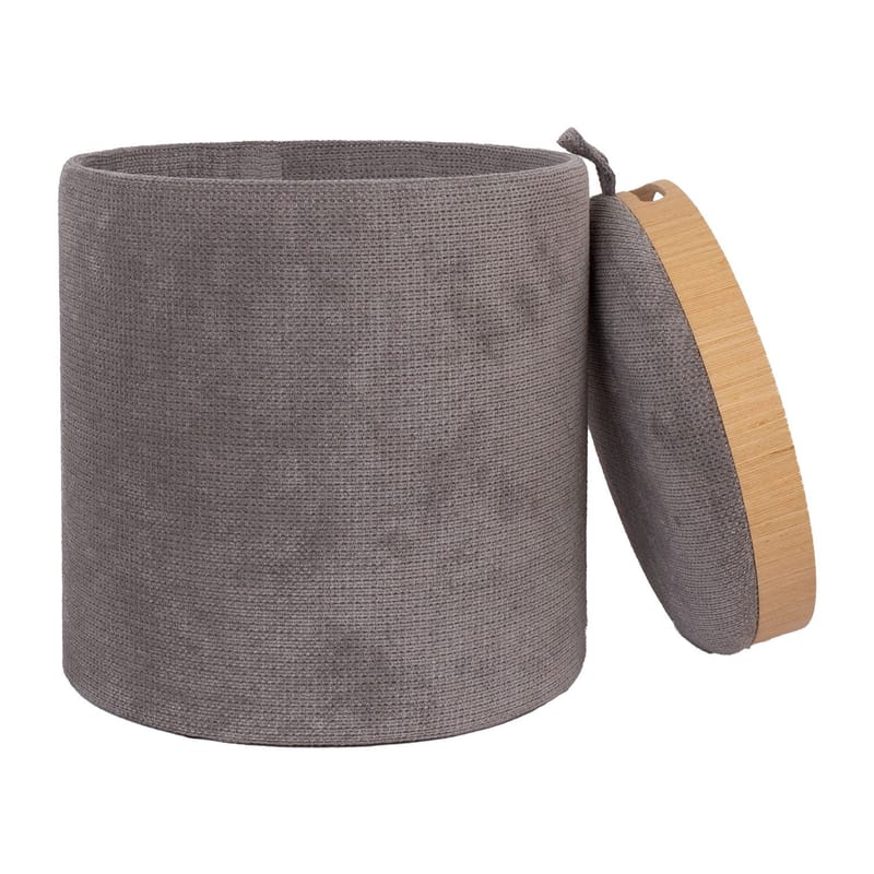 Ottoman/bord Hiro med förvaring och bricka 34,5x37 cm - Grå - Möbler - Stolar & fåtöljer - Pall & puff - Sittpuff