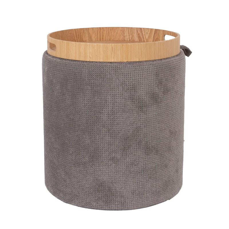Ottoman/bord Hiro med förvaring och bricka 34,5x37 cm - Grå - Möbler - Stolar & fåtöljer - Pall & puff - Sittpuff