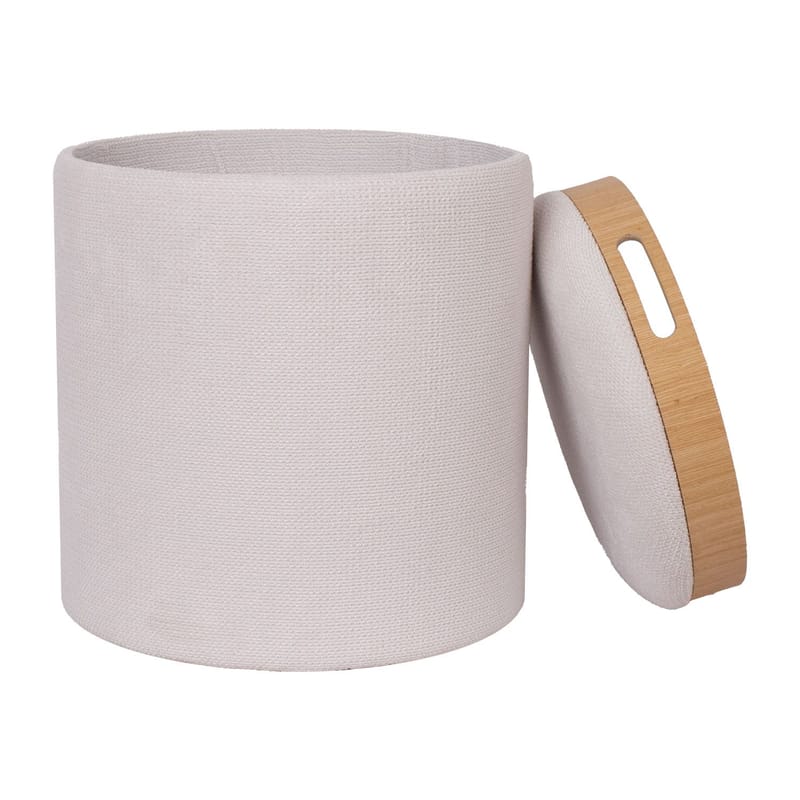 Ottoman/bord Hiro med förvaring och bricka 34,5x37 cm - Vit - Möbler - Stolar & fåtöljer - Pall & puff - Sittpuff